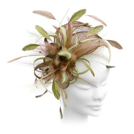 Lavish Blue Lilac Fascinator ideal for wedding guest, Mother of the Bride or bridesmaid; with feathers, crystals or pearls.